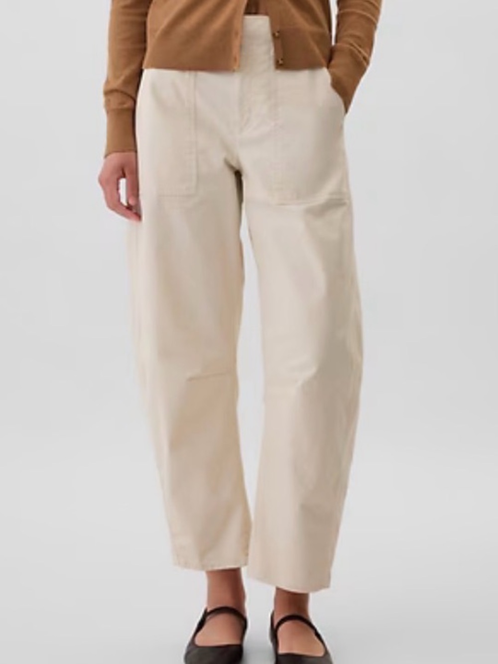 Gap High-Rise barrel khaki pants